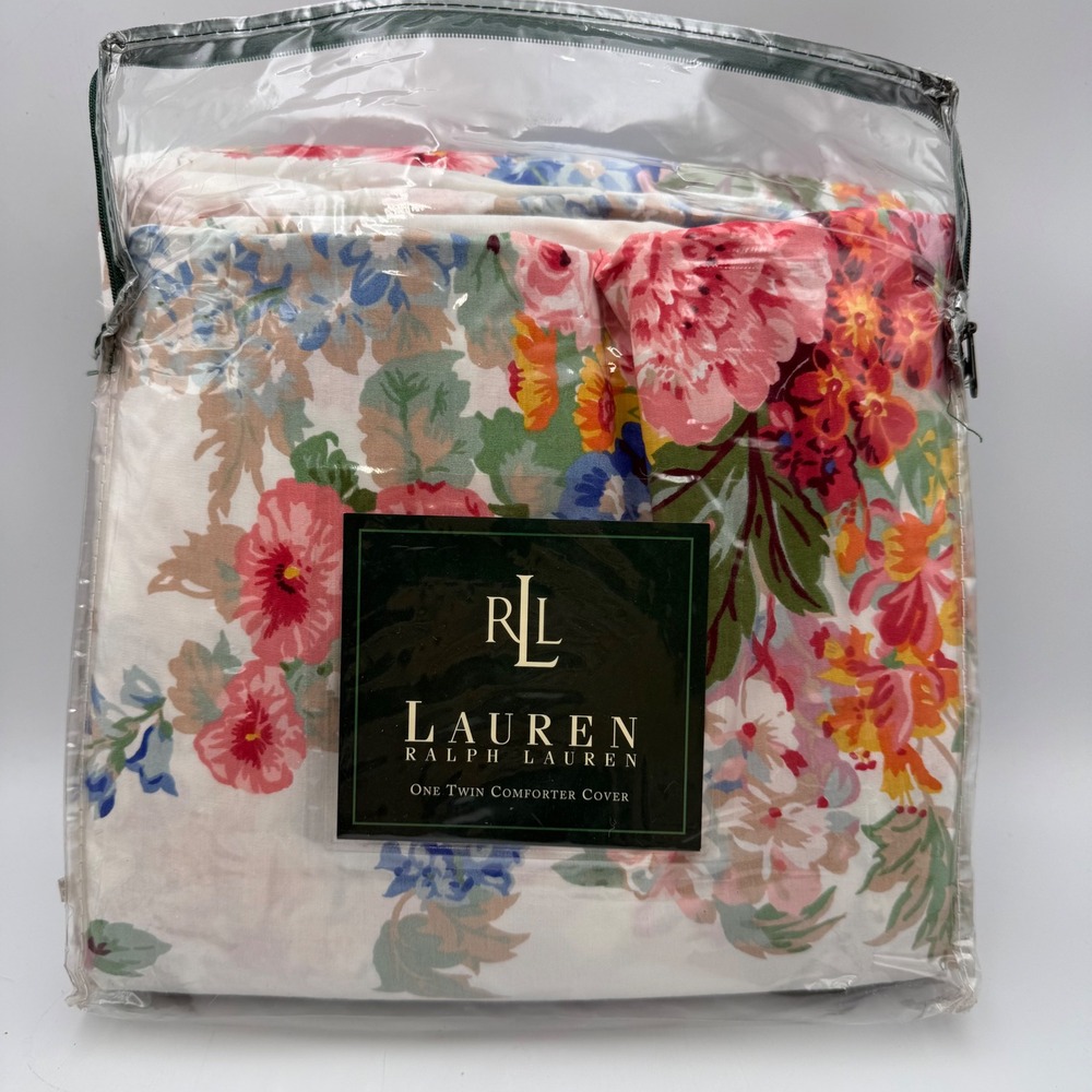 Lauren Ralph Lauren Beach House Floral Twin Comforter Cover Multi Color Cotton